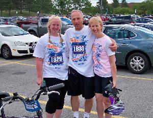 My daughter Beth, my sister Debbie, and me at a past Ride. This year's ride means more than ever.