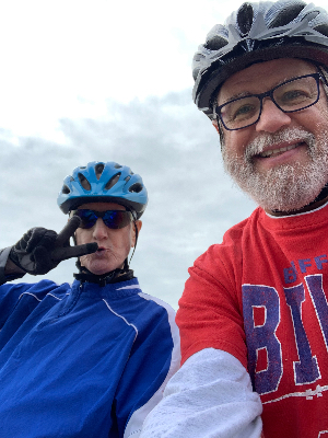 Riding with my late brother Alan, who lost his battle with colon cancer last year.