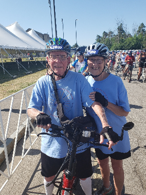 Tim and Dorothy getting ready to Ride in 2022 for Team "Different Spokes"