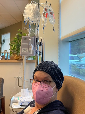 This is me getting my second round of chemotherapy at Roswell.