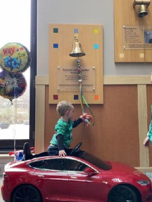 Jack "Rang the Bell" at Roswell to celebrate his remission!